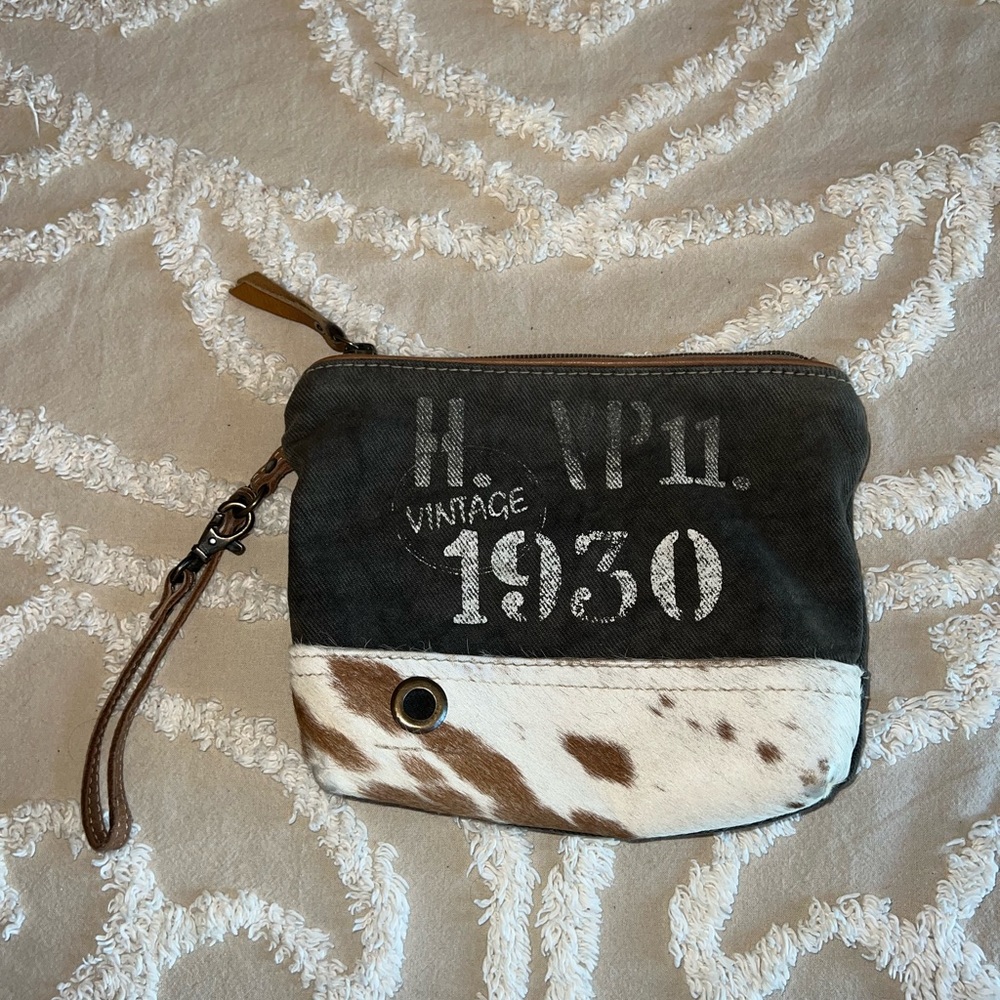 Cow hide vintage purse